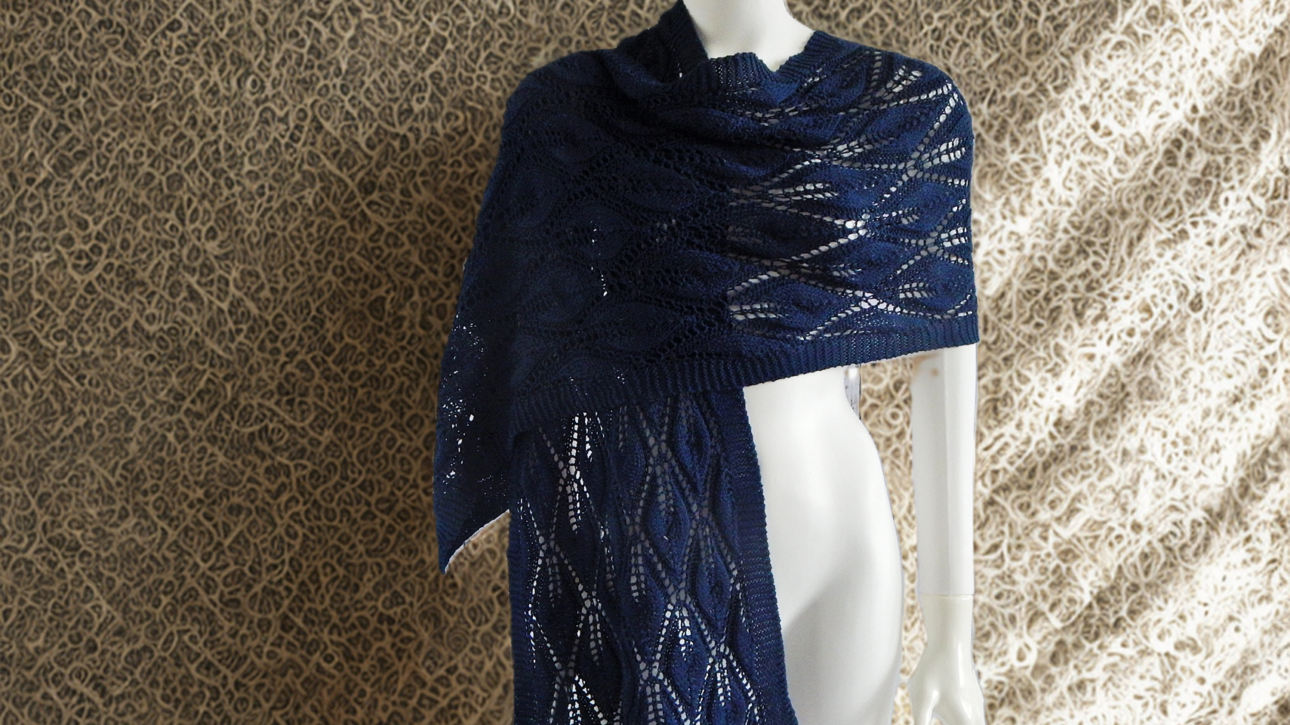 Knitted lace shawl cotton