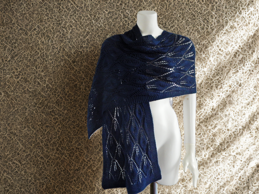 Knitted lace shawl cotton
