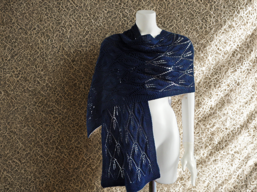 Knitted lace shawl cotton
