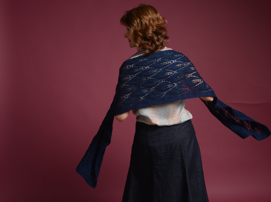 Knitted lace shawl cotton