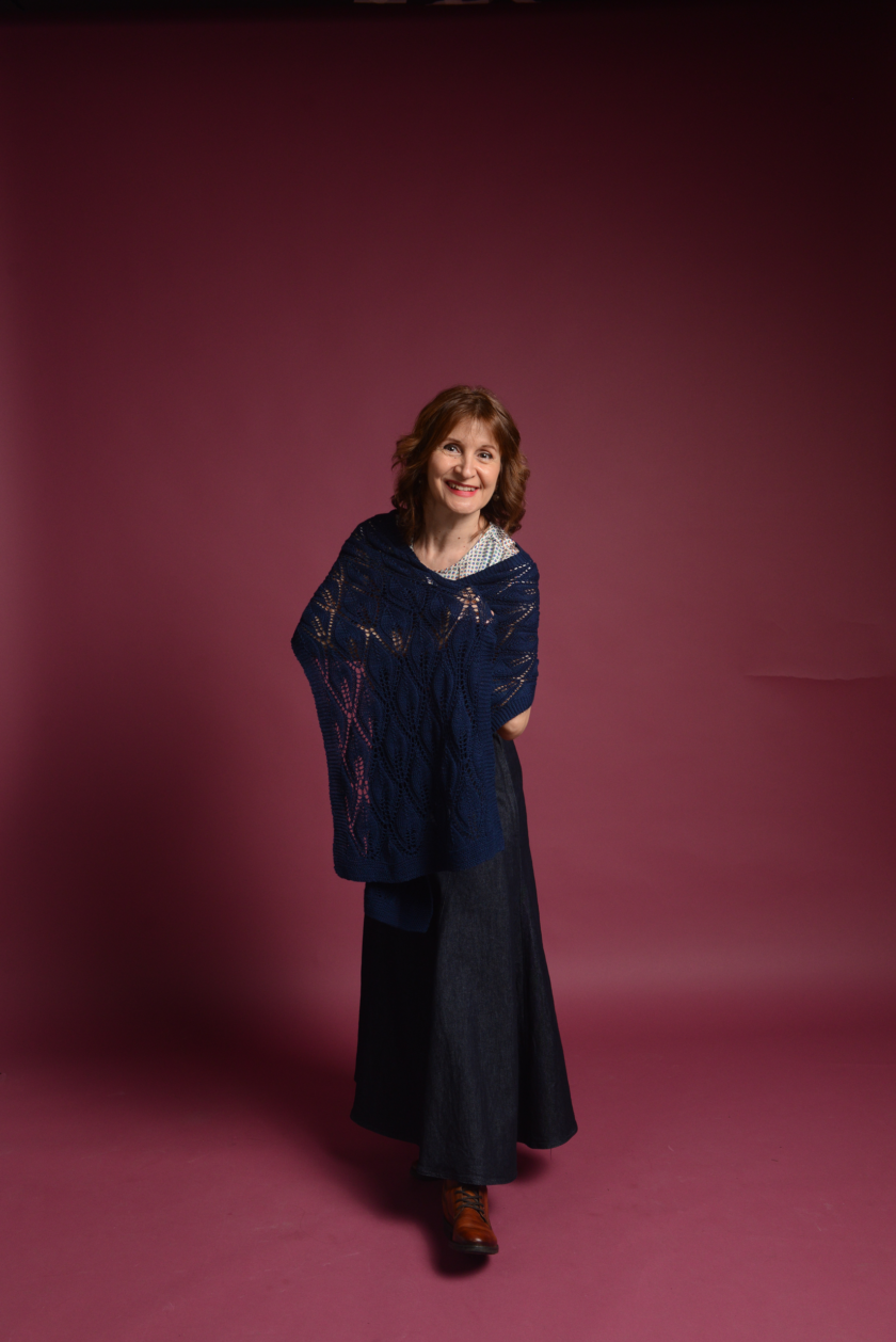 Knitted lace shawl cotton