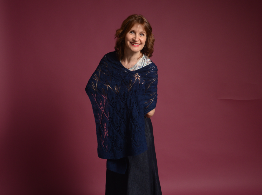 Knitted lace shawl cotton