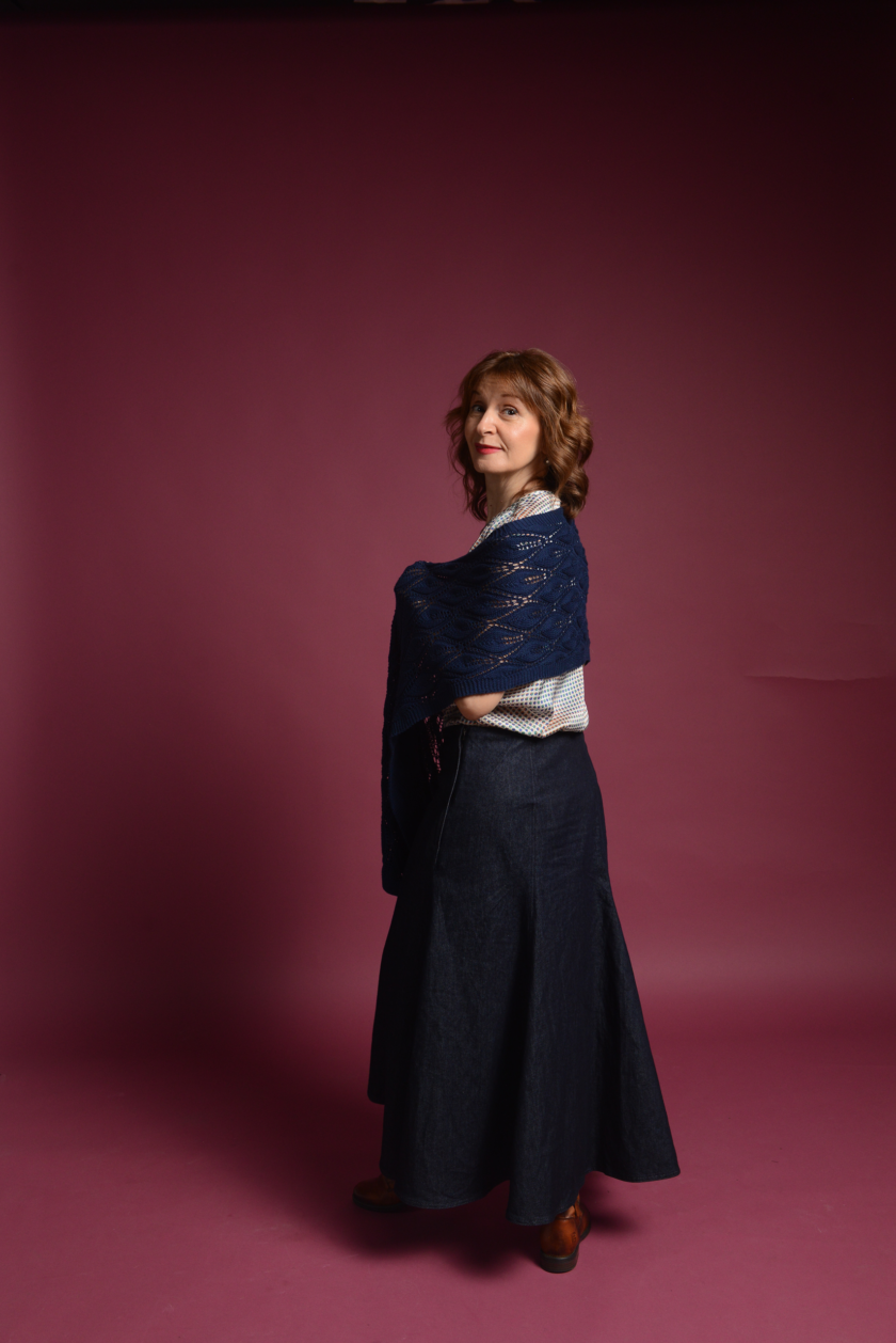 Knitted lace shawl cotton