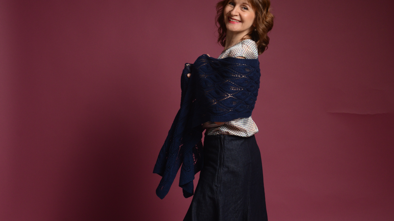 Knitted lace shawl cotton